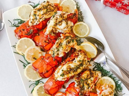 Lobster with Lemon & Herb Butter Sauce