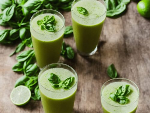 Low-sugar Lime & Basil Green Juice