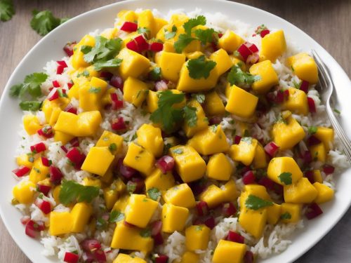 Mahi Mahi with Coconut Rice and Mango Salsa