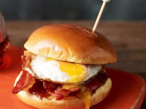 Maple-Glazed Streaky Bacon in Brioche Bun