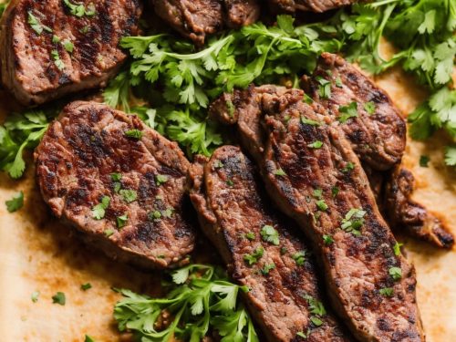 Marinated Lamb Steaks in Flat Bread