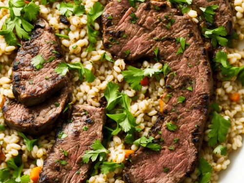 Marinated Lamb Steaks with Barley Salad