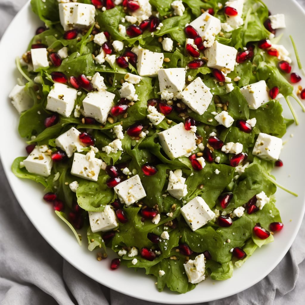 Mediterranean Feta Salad with Pomegranate Dressing