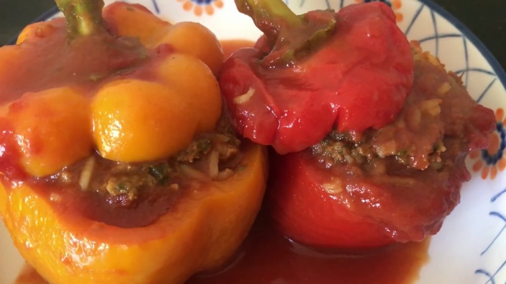 Mediterranean Spelt-Stuffed Peppers