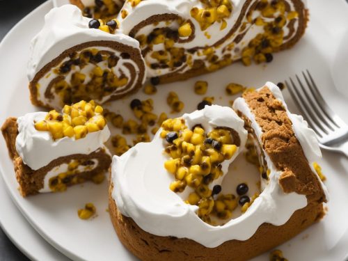 Meringue Roulade with Passion Fruit Cream