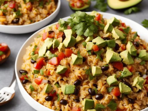 Mexican Rice with Chipotle Pork & Avocado Salsa