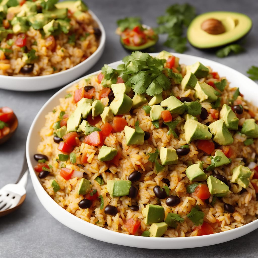 Mexican Rice with Chipotle Pork & Avocado Salsa