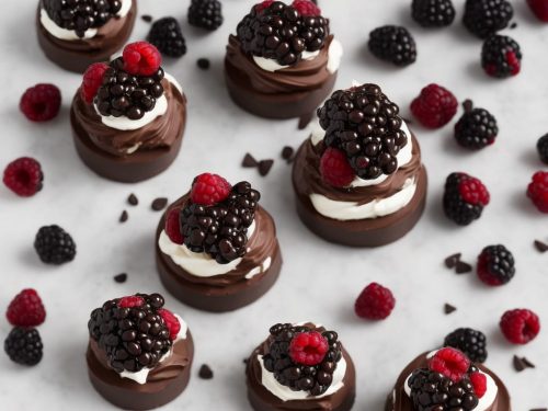 Mini Dark Chocolate, Blackberry & Bay Pavlovas