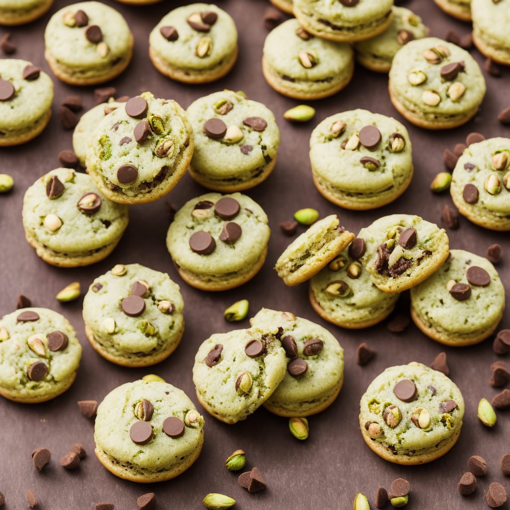 Mini Pistachio & Chocolate Macaroons