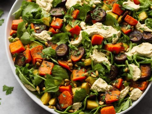 Minty Roast Veg & Hummus Salad