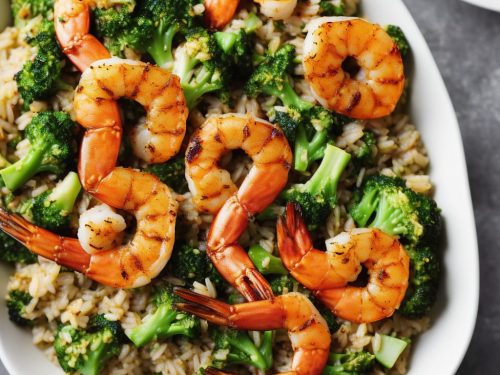 Miso Brown Rice & Broccoli Salad with Fiery Prawns