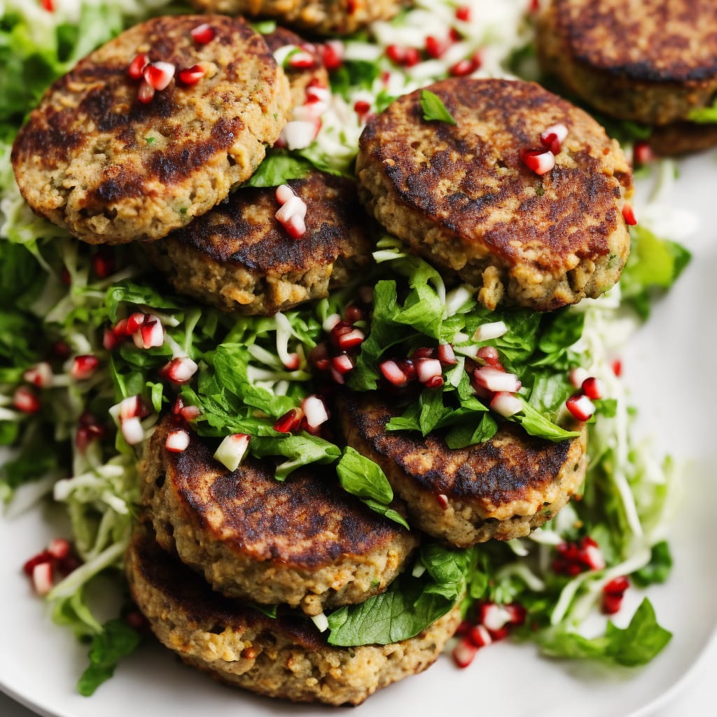 Miso Burgers with Mint & Pomegranate Slaw