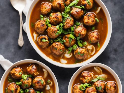 Miso Chicken Meatballs in Broth