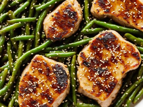 Miso Mustard Pork Chops with Sesame Green Beans