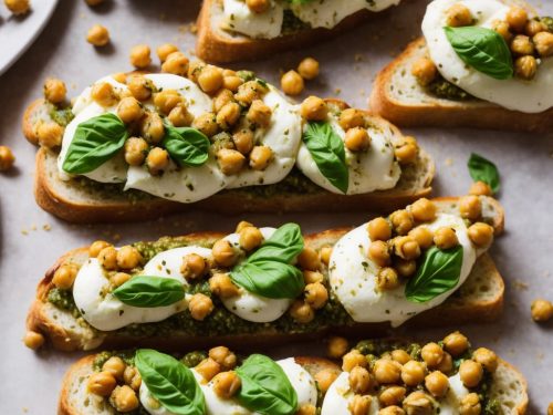 Mozzarella & Pesto Chickpeas on Toast