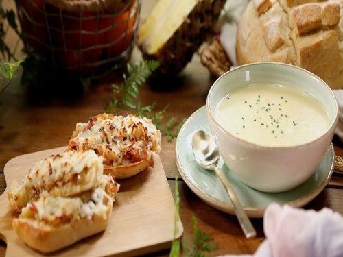 Mum's Leek & Potato Soup with Mustard Toasts