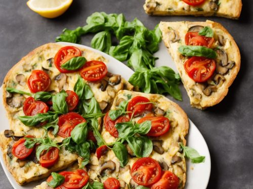 Mushroom & Basil Omelette with Smashed Tomato