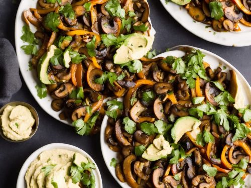 Mushroom Fajitas with Avocado Hummus