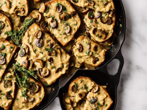 Mushroom Rarebit with Mash & Thyme Gravy