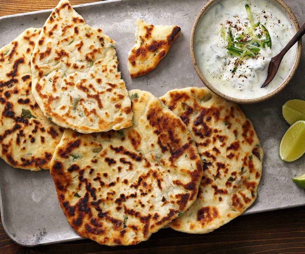 Naan Dippers with Fresh Mint & Coriander Raita