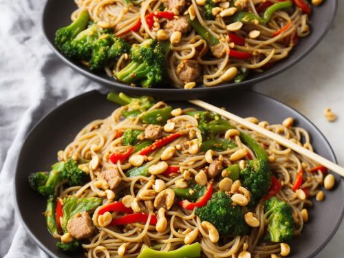 Noodle Stir-Fry with Crunchy Peanuts