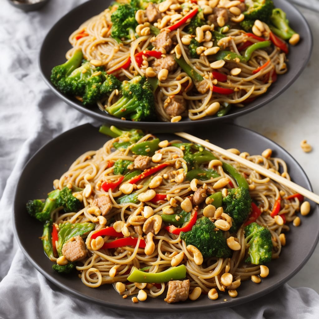 Noodle Stir-Fry with Crunchy Peanuts