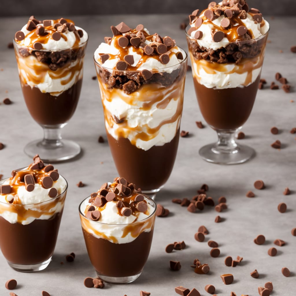 Nutty Caramel & Choc Sundaes