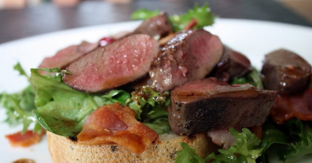 One-Pan Pigeon Breast with Spinach & Bacon