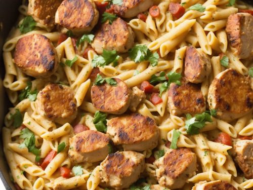 One-Pot Cajun Chicken and Sausage Alfredo Pasta Recipe