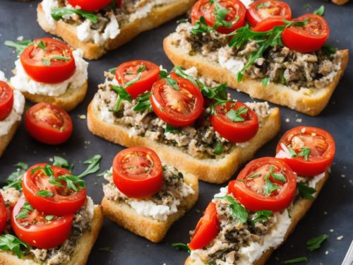 Open sandwiches - Tomato, sardine & rocket