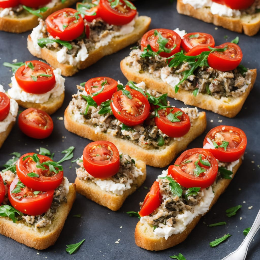 Open sandwiches - Tomato, sardine & rocket