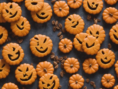 Orange Pumpkin Face Cookies