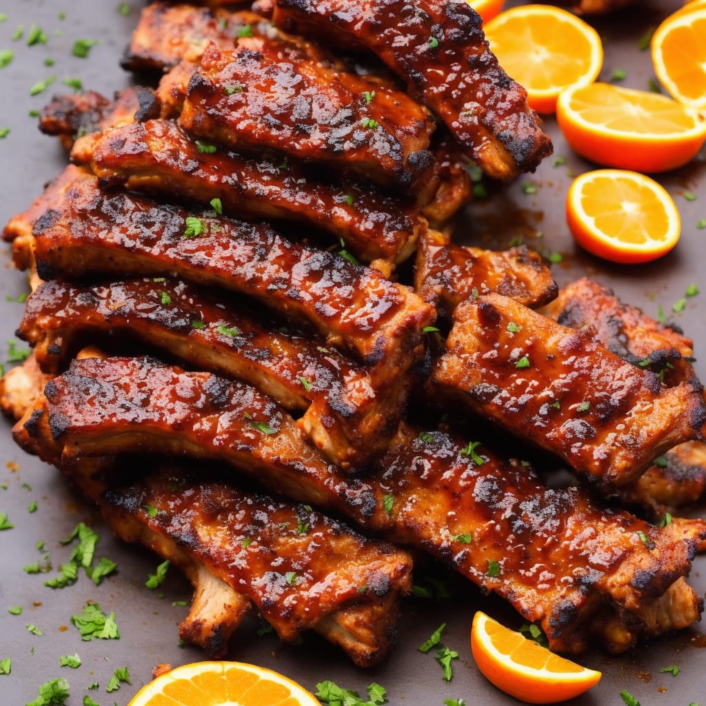 Oven Roasted Aromatic Ribs with a Bourbon & Orange Glaze