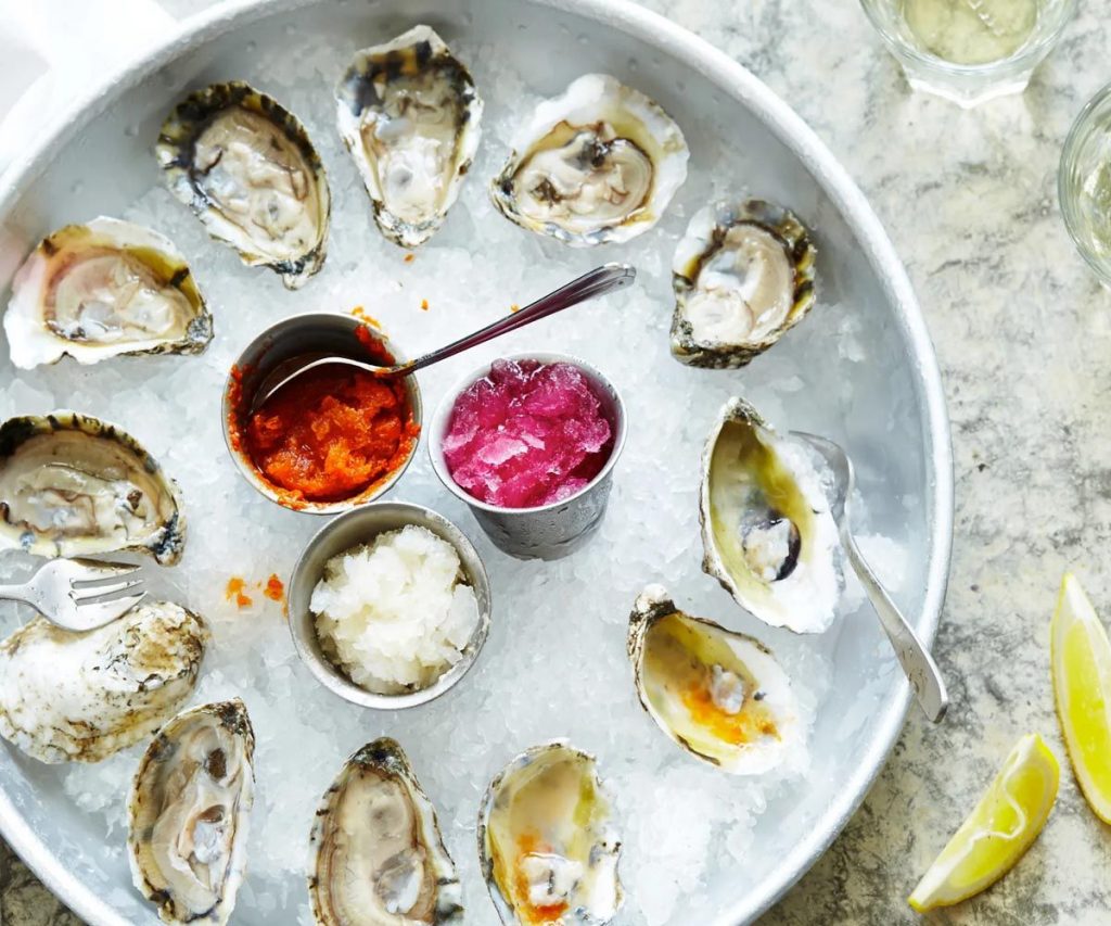 Oysters with Apple & Horseradish Dressing