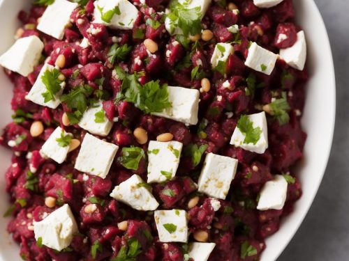 Pan-Cooked Feta with Beetroot Salsa & Bean Mash