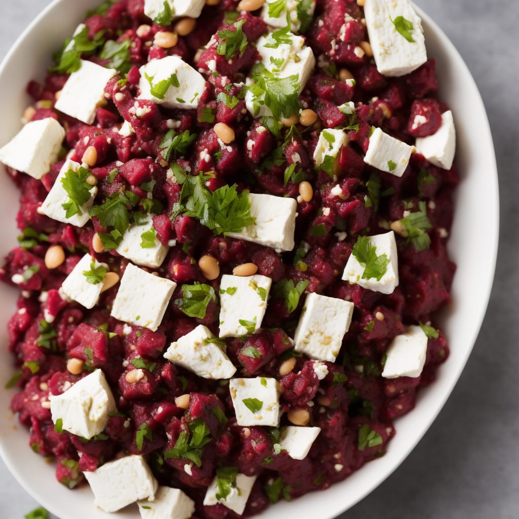 Pan-Cooked Feta with Beetroot Salsa & Bean Mash