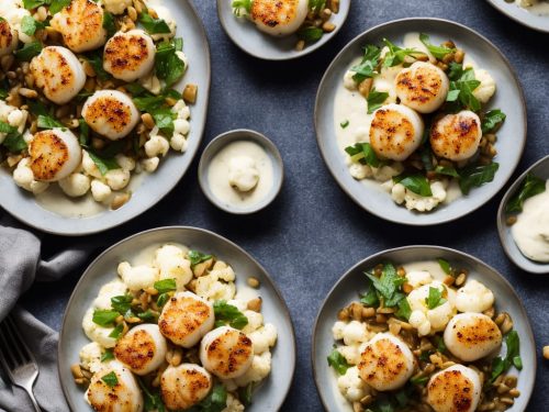 Pan-fried Scallops with Cauliflower Vanilla Purée