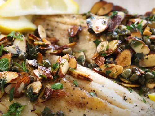 Pan-fried Trout with Bacon, Almonds & Beetroot