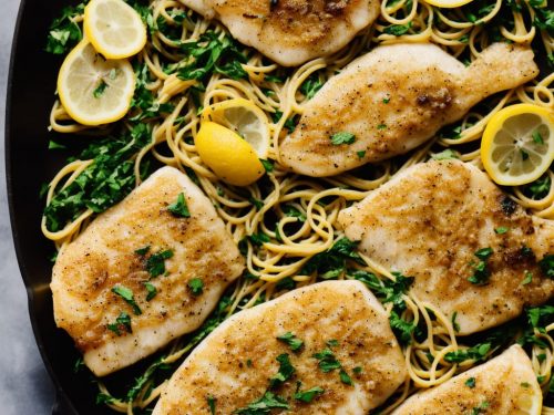 Pan Seared Lemon Tilapia with Parmesan Pasta