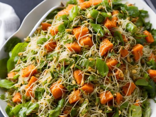 Papaya, beansprout & mangetout salad