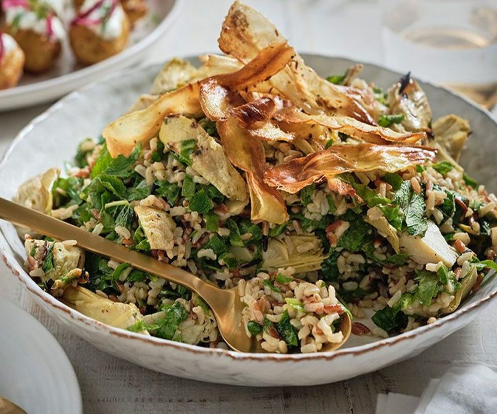 Parsnip, Spinach, Artichoke & Wild Rice Salad