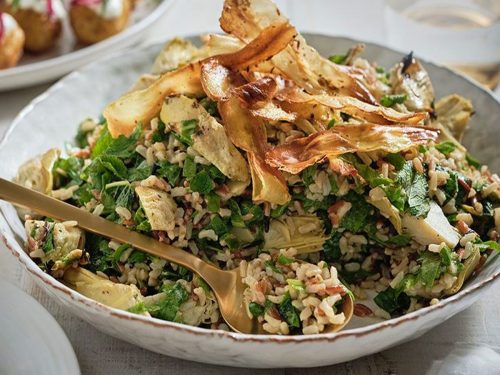 Parsnip, Spinach, Artichoke & Wild Rice Salad