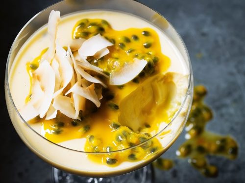 Passion Fruit Pots with Coconut Stars