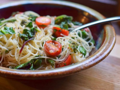 Pasta with Garlicky Greens