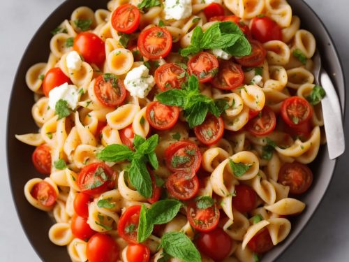 Pasta with Mozzarella, Mint & Fresh Tomato Sauce