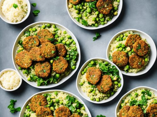 Pea Falafels with Minty Couscous Salad