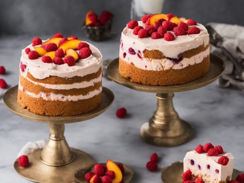 Peach & Red Berry Ice Cream Cake