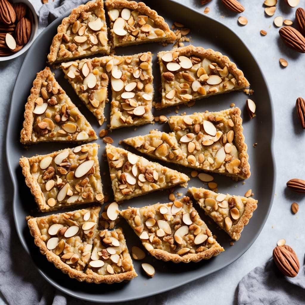 Pear & almond flapjack tart