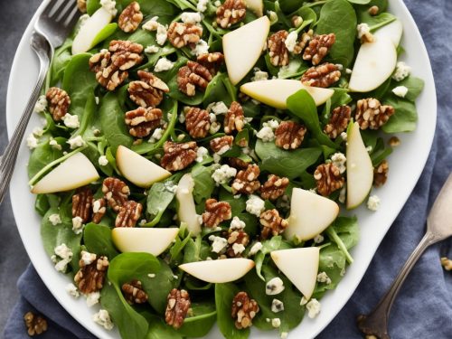 Pear, Date & Walnut Salad with Creamy Stilton Dressing