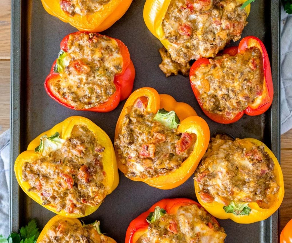 Peppers Stuffed with Cream Cheese and Sausage